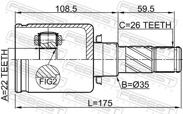 Joint homocinétique, transmission FEBEST ref. 0511-BMATLH