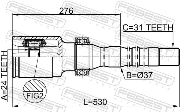 Joint homocinétique, transmission FEBEST ref. 0511-CX5AT4WDRH