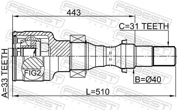 Junta homocinética FEBEST ref. 0511-CX5MTRH