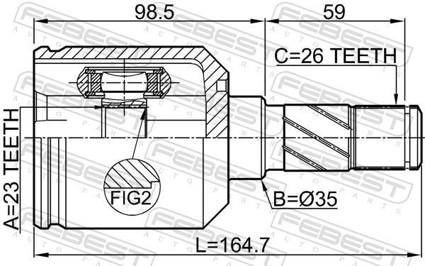 Junta homocinética FEBEST ref. 0511-M626LH