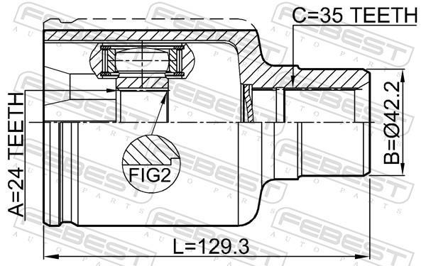 Joint homocinétique, transmission FEBEST ref. 0511-TRIBRH