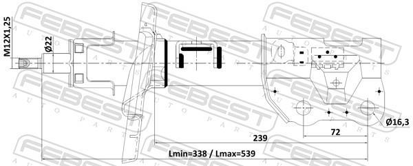 Amortisseur FEBEST ref. 05110-001FL