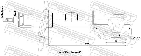 Amortisseur FEBEST  ref. 05110-002FL