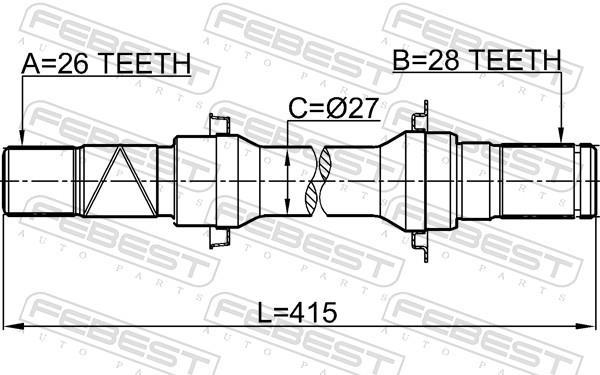 Cardan FEBEST 0512-BL16AT
