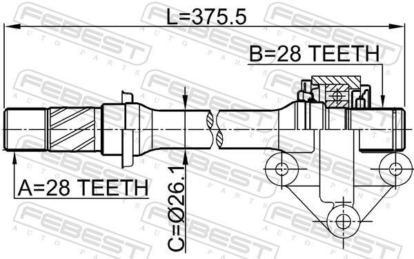 Cardan FEBEST ref. 0512-CP