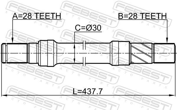 Cardan FEBEST 0512-CX7RH