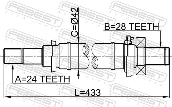 Cardan FEBEST ref. 0512-M316MT