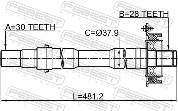 Cardan FEBEST ref. 0512-MPVRH
