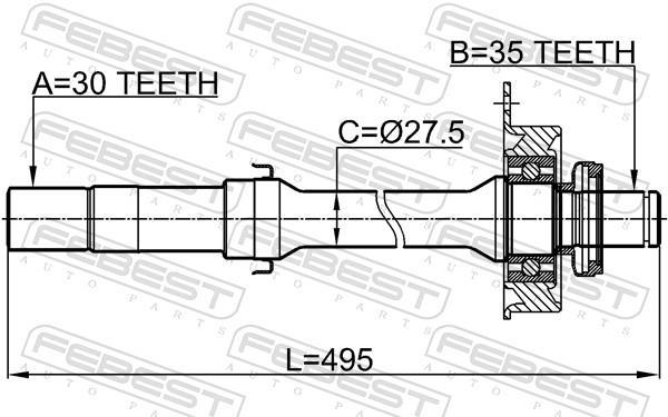 Cardan FEBEST ref. 0512-TRIBRH