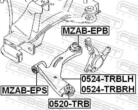 Rotule de suspension (Rotule de pivot) FEBEST ref. 0520-TRB