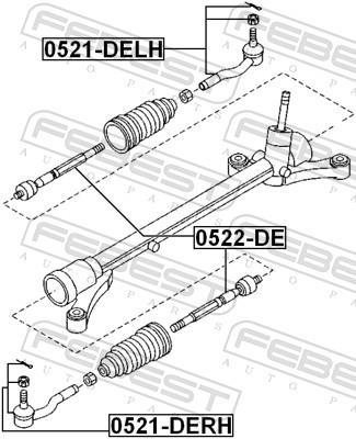 Rótula barra de dirección FEBEST ref. 0521-DELH