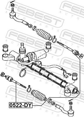 Rotule de direction intérieure (Rotule axiale) FEBEST 0522-DY