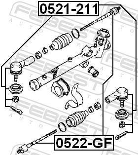 Tirante da direção FEBEST ref. 0522-GF