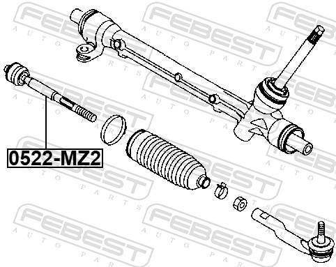 Tirante da direção FEBEST ref. 0522-MZ2