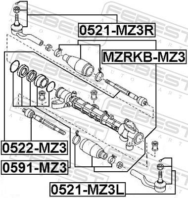Tirante da direção FEBEST ref. 0522-MZ3