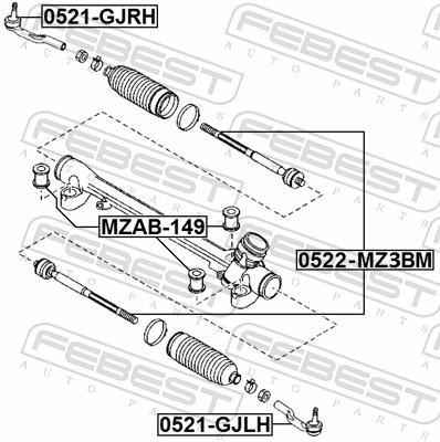 Tirante da direção FEBEST ref. 0522-MZ3BM
