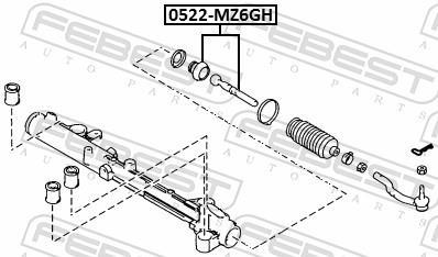 Rotule de direction intérieure FEBEST 0522-MZ6GH