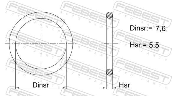 Junta anular, inyector FEBEST ref. 05400-001