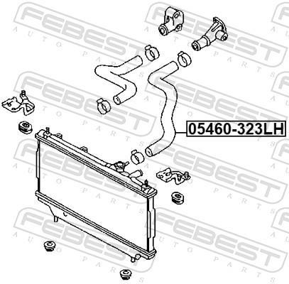 Durite de radiateur (Durite de refroidissement) FEBEST ref. 05460-323LH