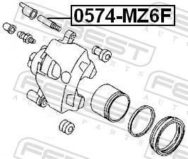 Guide d'étrier de frein FEBEST 0574-MZ6F