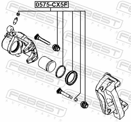 Kit de réparation d'étrier de frein FEBEST ref. 0575-CX5F