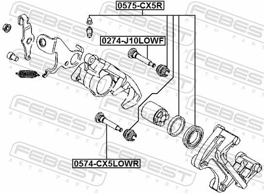 Kit de réparation d'étrier de frein FEBEST ref. 0575-CX5R