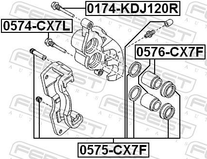 Kit de réparation d'étrier de frein FEBEST ref. 0575-CX7F