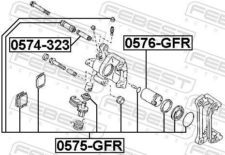 Kit de réparation d'étrier de frein FEBEST ref. 0575-GFR