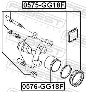 Kit de réparation d'étrier de frein FEBEST ref. 0575-GG18F