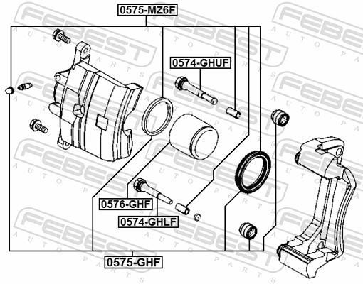 Kit de réparation d'étrier de frein FEBEST 0575-GHF