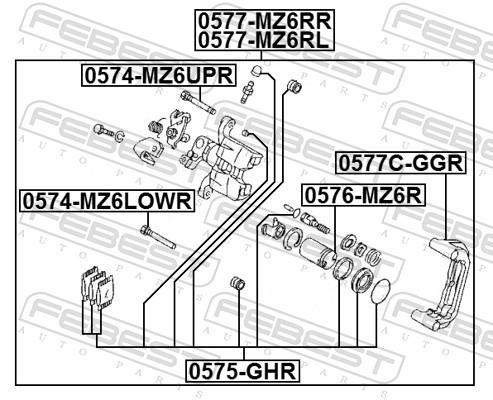 Kit de réparation d'étrier de frein FEBEST ref. 0575-GHR