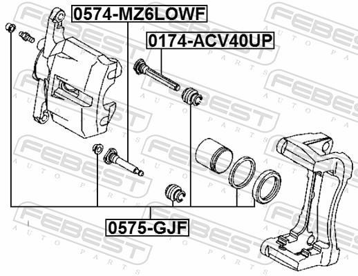 Kit de réparation d'étrier de frein FEBEST ref. 0575-GJF