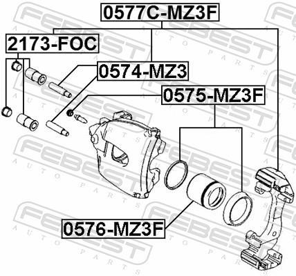 Kit de réparation d'étrier de frein FEBEST ref. 0575-MZ3F