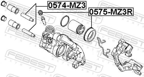 Kit de réparation d'étrier de frein FEBEST ref. 0575-MZ3R