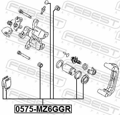 Kit de réparation d'étrier de frein FEBEST ref. 0575-MZ6GGR
