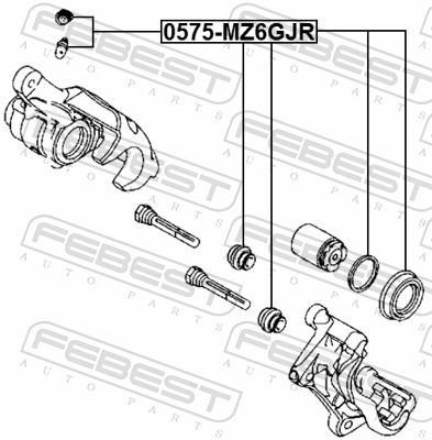Kit de réparation d'étrier de frein FEBEST 0575-MZ6GJR