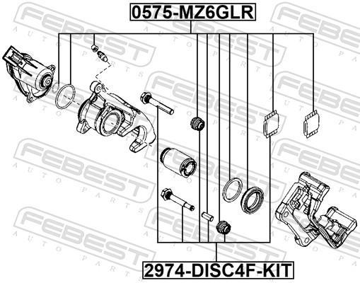 Kit de réparation d'étrier de frein FEBEST ref. 0575-MZ6GLR