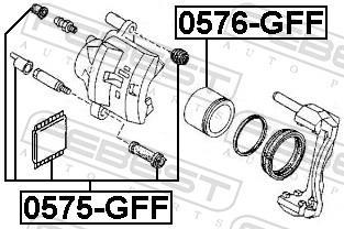 Piston, étrier de frein FEBEST ref. 0576-GFF
