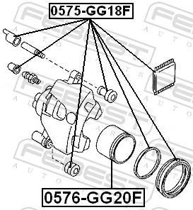 Piston, étrier de frein FEBEST 0576-GG20F