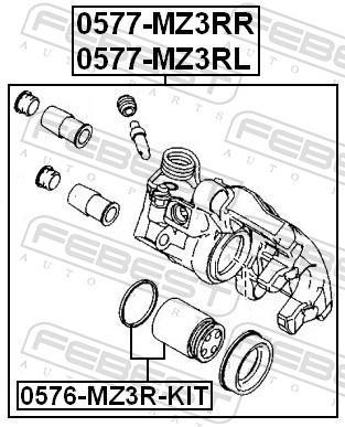 Pinça de travão FEBEST ref. 0576-MZ3R-KIT