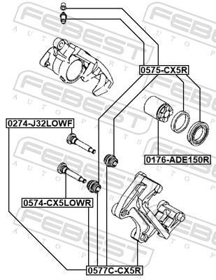 Jeu de supports d'étriers de freins FEBEST ref. 0577C-CX5R