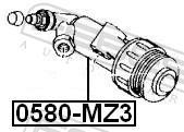 Récepteur d'embrayage (Cylindre récepteur de débrayage) FEBEST ref. 0580-MZ3