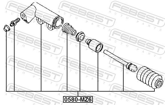 Récepteur d'embrayage (Cylindre récepteur de débrayage) FEBEST ref. 0580-MZ6