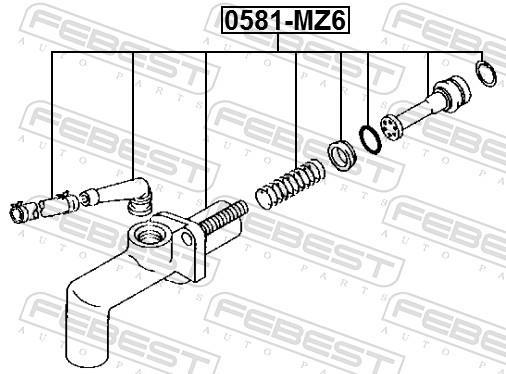 Emetteur d'embrayage (Cylindre émetteur de débrayage) FEBEST ref. 0581-MZ6