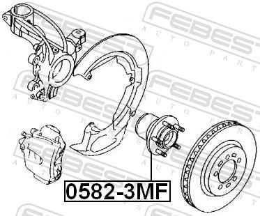 Moyeu de roue (Roulement de roue) FEBEST ref. 0582-3MF