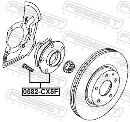 Moyeu de roue (Roulement de roue) FEBEST ref. 0582-CX5F