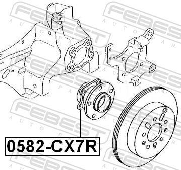 Moyeu de roue (Roulement de roue) FEBEST ref. 0582-CX7R