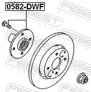 Moyeu de roue (Roulement de roue) FEBEST ref. 0582-DWF