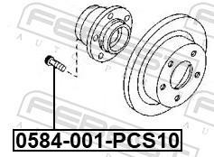Boulon de roue FEBEST ref. 0584-001-PCS10