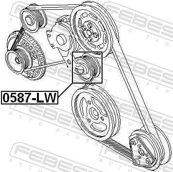 Rolo tensor da correia trapezoidal estriada FEBEST ref. 0587-LW